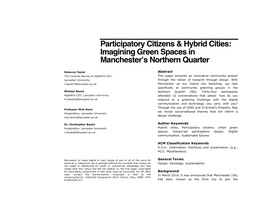 Participatory Citizens & Hybrid Cities