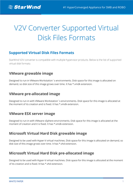 V2V Converter Supported Virtual Disk Files Formats