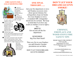 Chimney Fire Wood Stove Safety