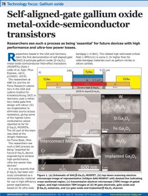 Self-Aligned-Gate Gallium Oxide Metal-Oxide-Semiconductor Transistors