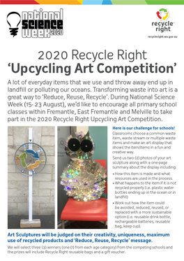 2020 Recycle Right 'Upcycling Art Competition'