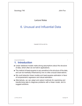 Unusual and Influential Data