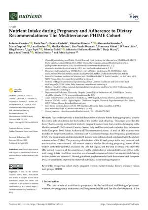 Nutrient Intake During Pregnancy and Adherence to Dietary Recommendations: the Mediterranean PHIME Cohort