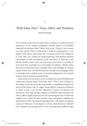 “Both Sides, Now”: Voice, Affect, and Thirdness