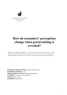 How Do Consumers' Perceptions Change When Greenwashing Is