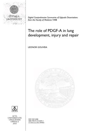 The Role of PDGF-A in Lung Development, Injury and Repair