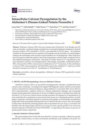 Intracellular Calcium Dysregulation by the Alzheimer's Disease-Linked Protein Presenilin 2