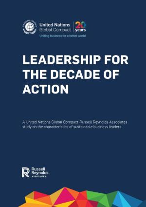 Leadership for the Decade of Action