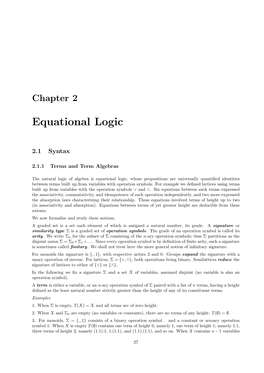 Equational Logic