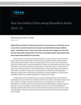 Past-Due Medical Debt Among Nonelderly Adults, 2012–15