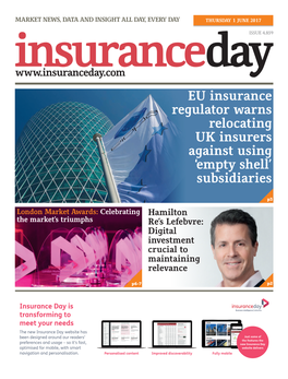 EU Insurance Regulator Warns Relocating UK Insurers Against Using ‘Empty Shell’ Subsidiaries