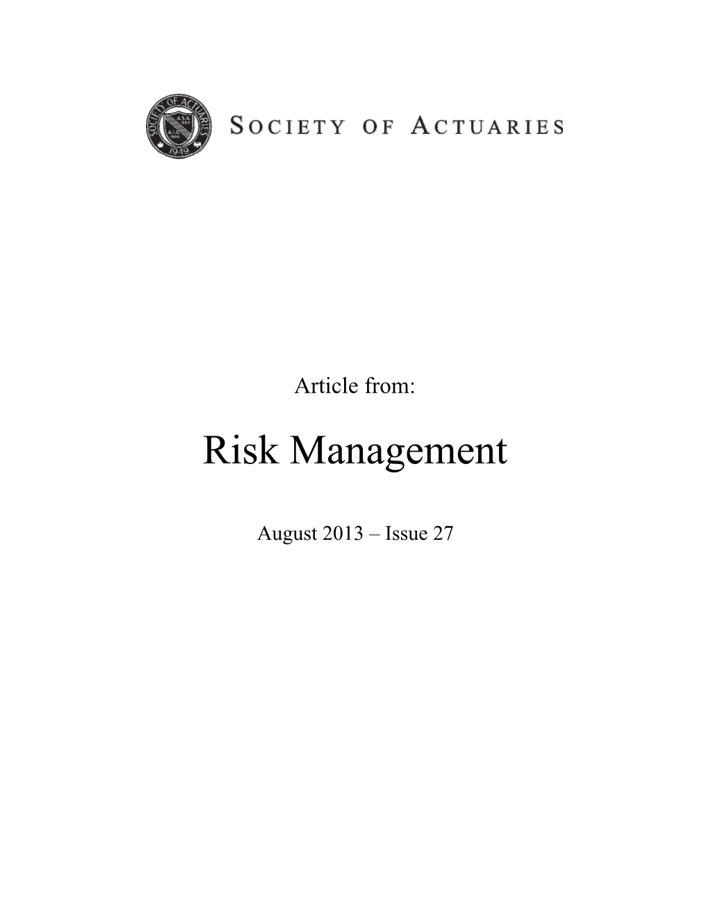 Risk Management in International Business by April Xuemei Hou