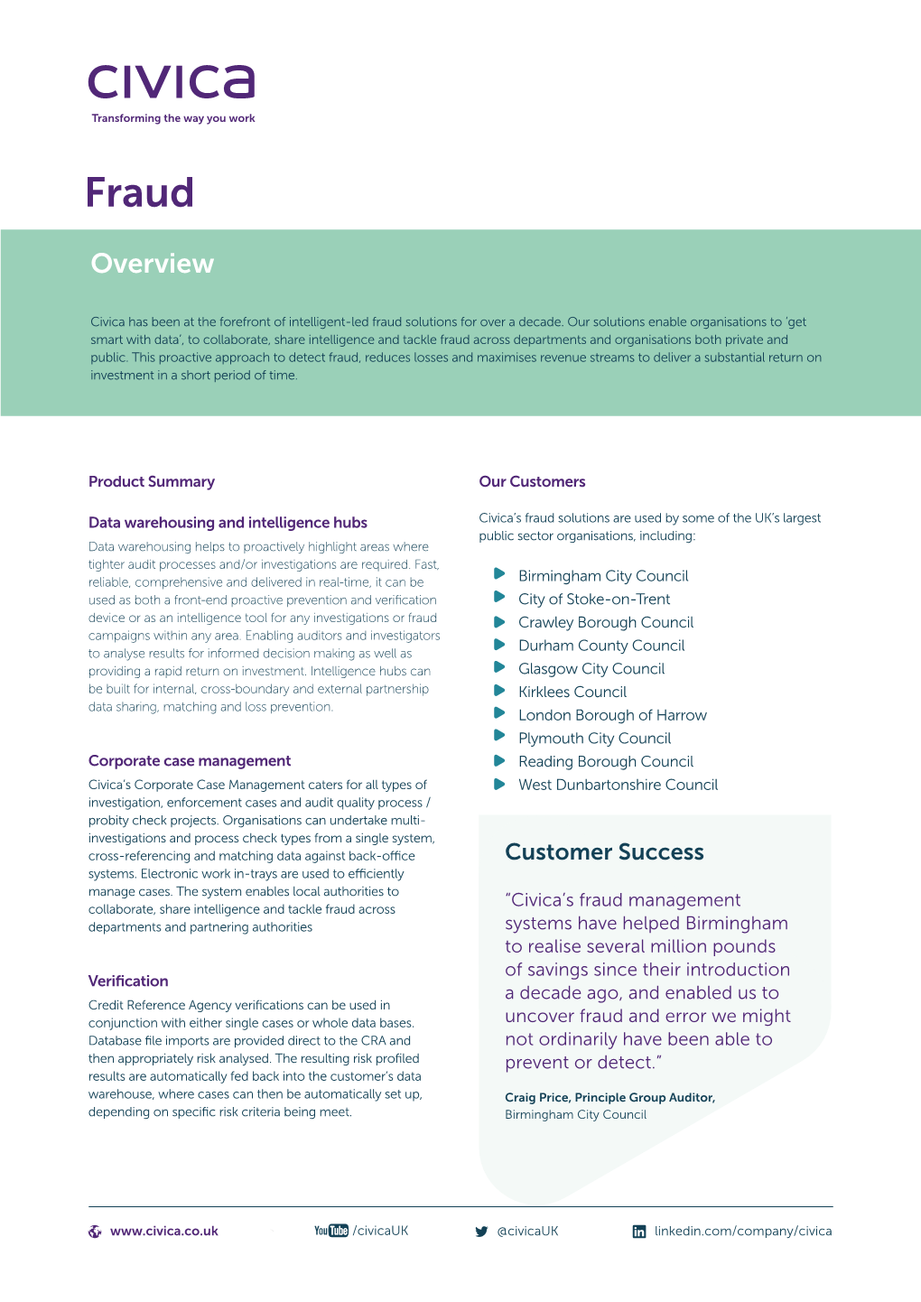 Fraud Tear Sheet