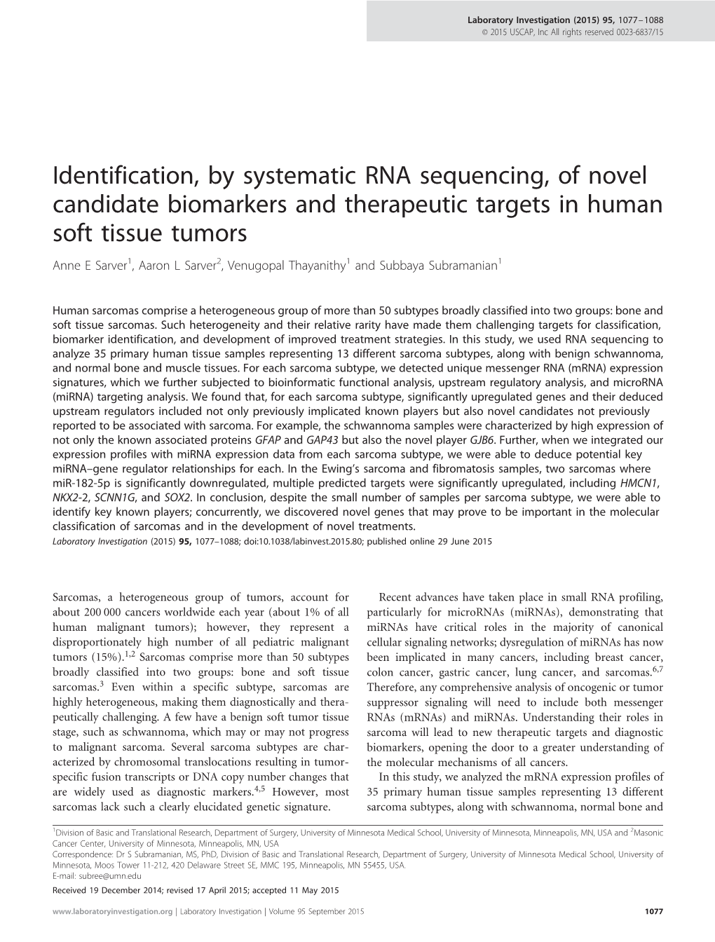 Identification, by Systematic RNA Sequencing, of Novel Candidate