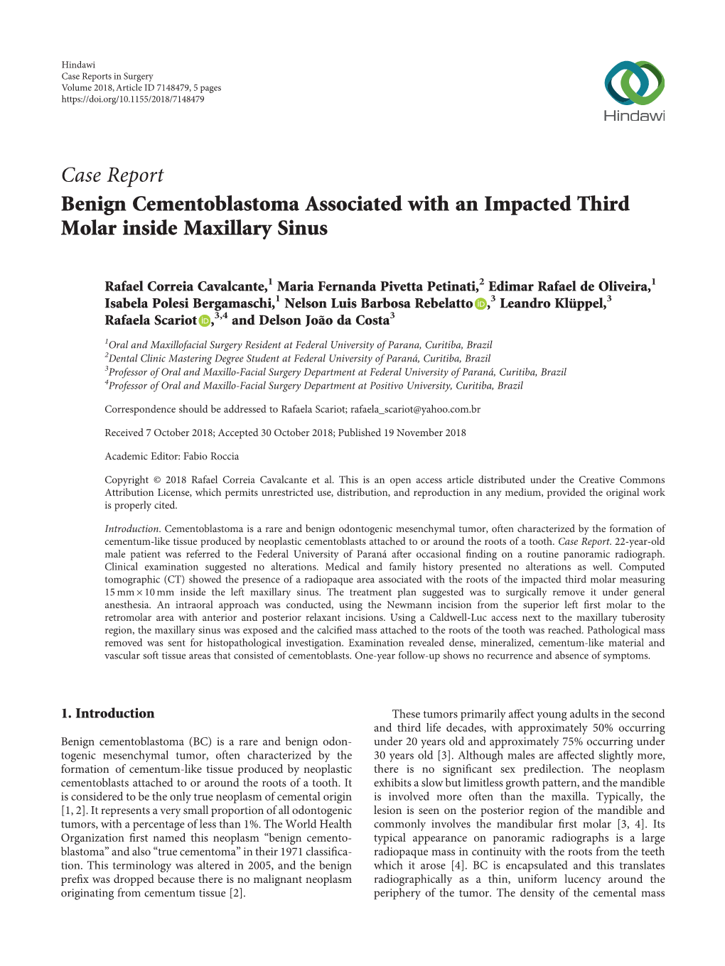 Benign Cementoblastoma Associated with an Impacted Third Molar Inside Maxillary Sinus