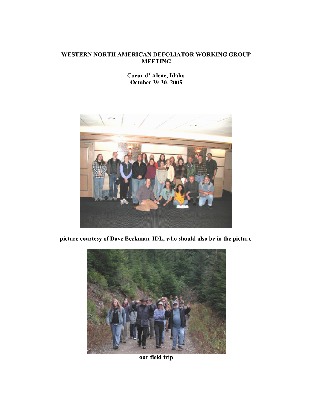 Western North American Defoliator Working Group Meeting