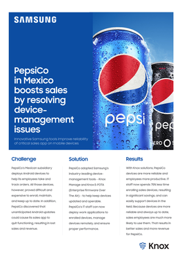 Pepsico in Mexico Boosts Sales by Resolving Device