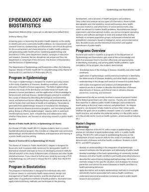 Epidemiology and Biostatistics 1