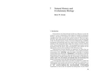 7 Natural History and Evolutionary Biology