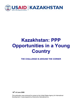 Kazakhstan: PPP Opportunities in a Young Country