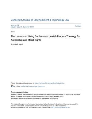 The Lessons of Living Gardens and Jewish Process Theology for Authorship and Moral Rights