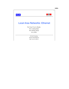 Local Area Networks: Ethernet