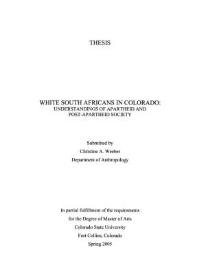 Thesis White South Africans in Colorado