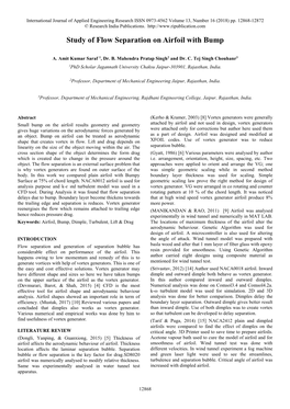 Study of Flow Separation on Airfoil with Bump