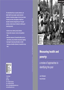 Measuring Health and Poverty
