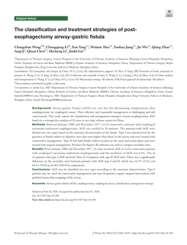 Esophagectomy Airway-Gastric Fistula