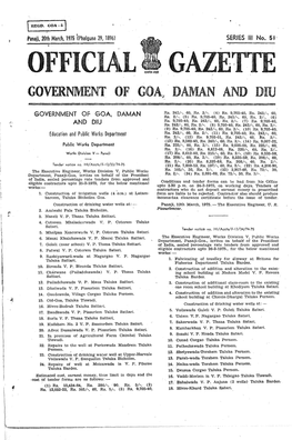 Gazette( Government of Gioa~ Daman and Diu