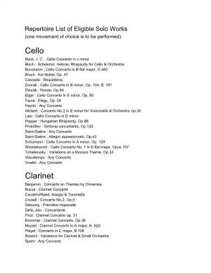 Cello Clarinet
