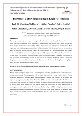 Thermocol Cutter Based on Beam Engine Mechanism