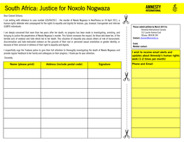 Justice for Noxolo Nogwaza
