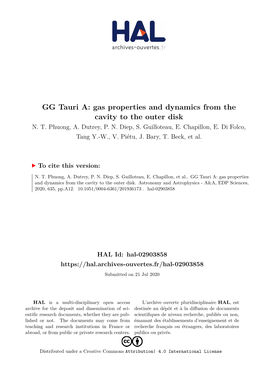 GG Tauri A: Gas Properties and Dynamics from the Cavity to the Outer Disk N