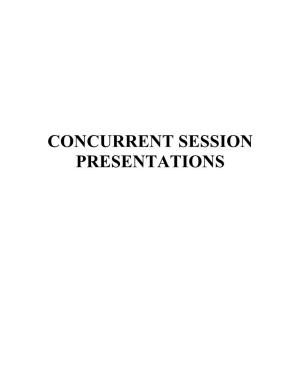 Concurrent Session Presentations (Pdf)
