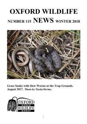 Oxford Wildlife Number 115 News Winter 2018