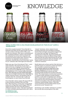 Extending the Life of Coca-Cola