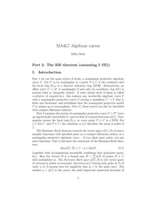 MA4L7 Algebraic Curves