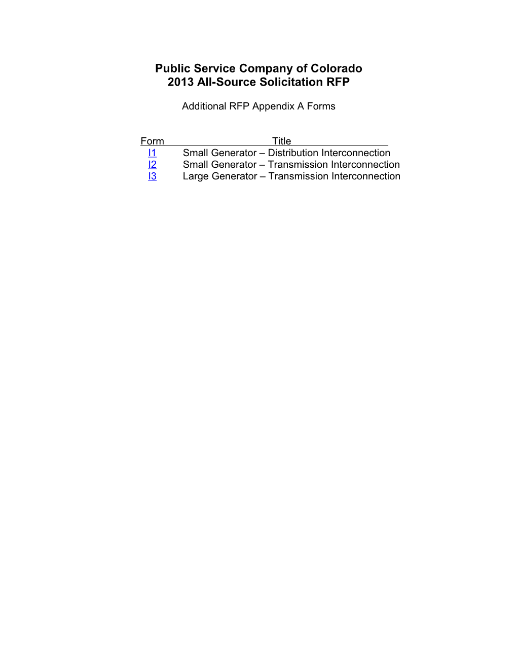 PSCO 2008 Solar Resource RFP