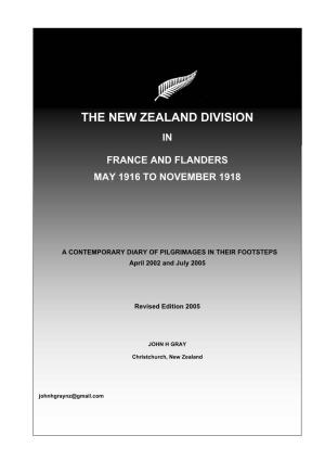 The New Zealand Division in France and Flanders, May 1916 to November 1918