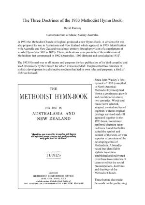 The Three Doctrines of the 1933 Methodist Hymn Book