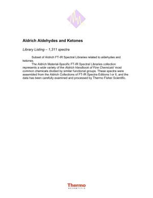 Aldrich Aldehydes and Ketones