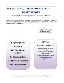 Social Impact Assessment Study Draft Report