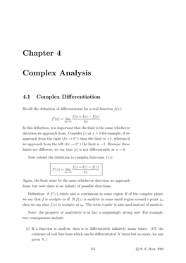 Chapter 4 Complex Analysis