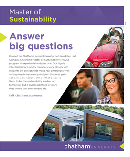 Sustainability Answer Big Questions