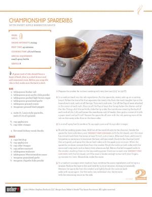 Championship Spareribs with Sweet Apple Barbecue Sauce