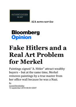 Fake Hitlers and a Real Art Problem for Merkel Paintings Signed “A