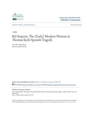 Bel-Imperia: the (Early) Modern Woman in Thomas Kyd's Spanish