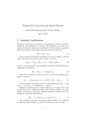 Bolometric Correction for Brown Dwarfs